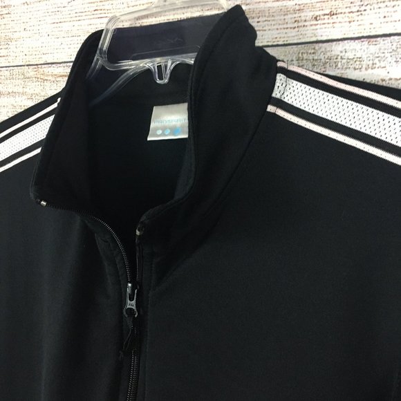ProSpirit Track Jacket Black Mock Neck Stripe Sleeves Zip Pockets Large - Picture 3 of 12